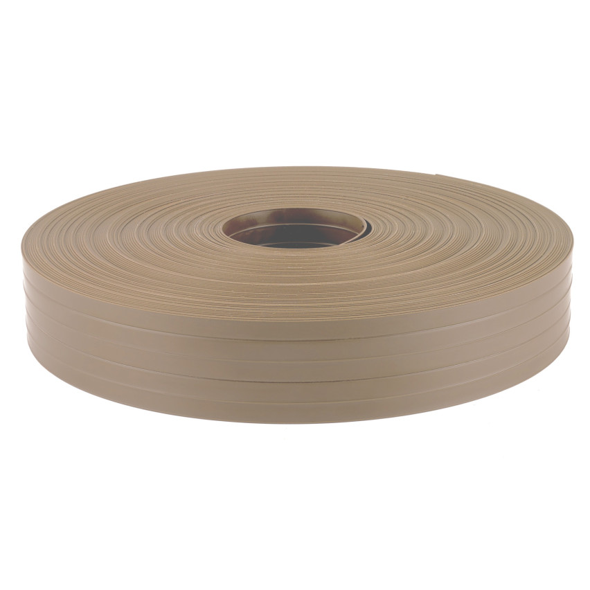 Bandă de gard din PVC – fâșie îngustă și verticală pentru garduri din panouri, potrivită pentru reliefuri, 900 g/m², bej RAL 1019