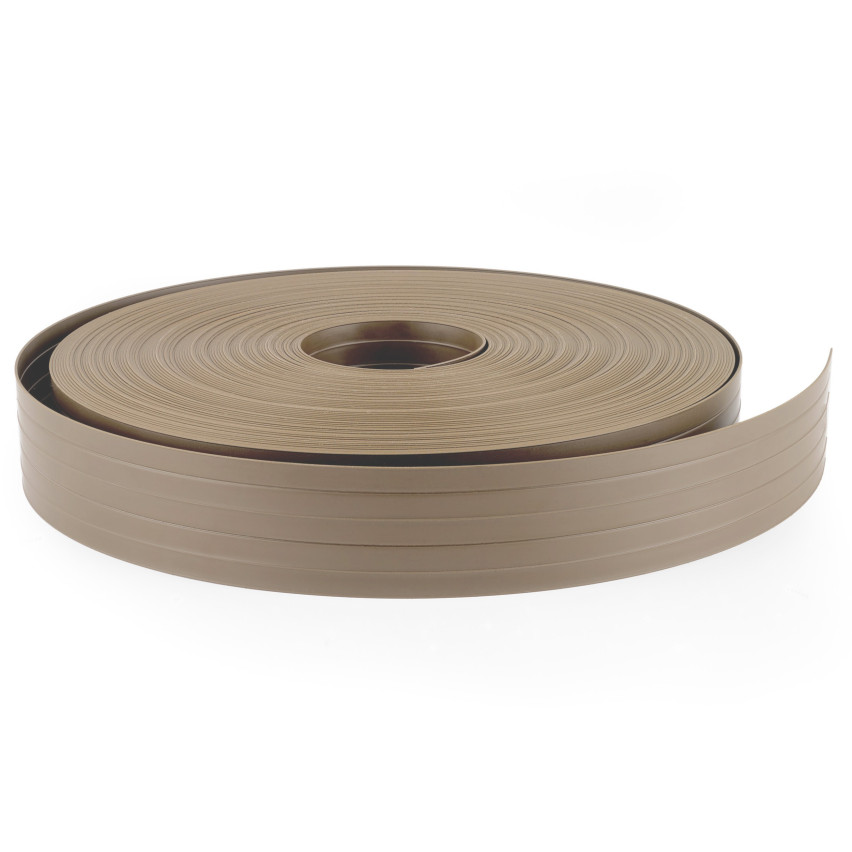 Bandă de gard din PVC – fâșie îngustă și verticală pentru garduri din panouri, potrivită pentru reliefuri, 900 g/m², bej RAL 1019