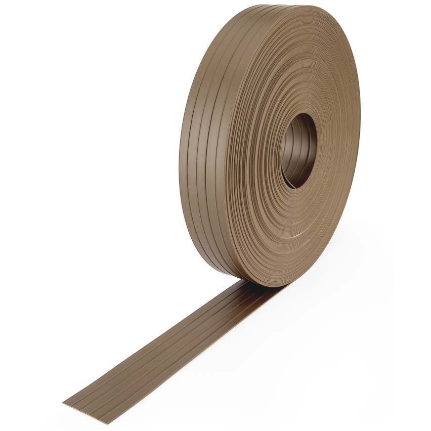 Bandă de gard din PVC – fâșie îngustă și verticală pentru garduri din panouri, potrivită pentru reliefuri, 900 g/m², bej RAL 1019