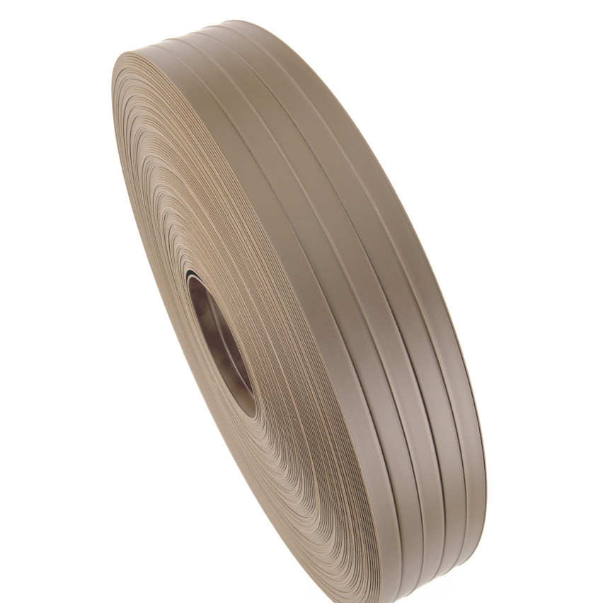 Bandă de gard din PVC – fâșie îngustă și verticală pentru garduri din panouri, potrivită pentru reliefuri, 900 g/m², bej RAL 1019
