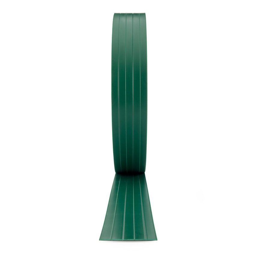 Bandă de gard din PVC – fâșie îngustă și verticală pentru garduri din panouri, potrivită pentru reliefuri, 900 g/m², verde RAL 6005