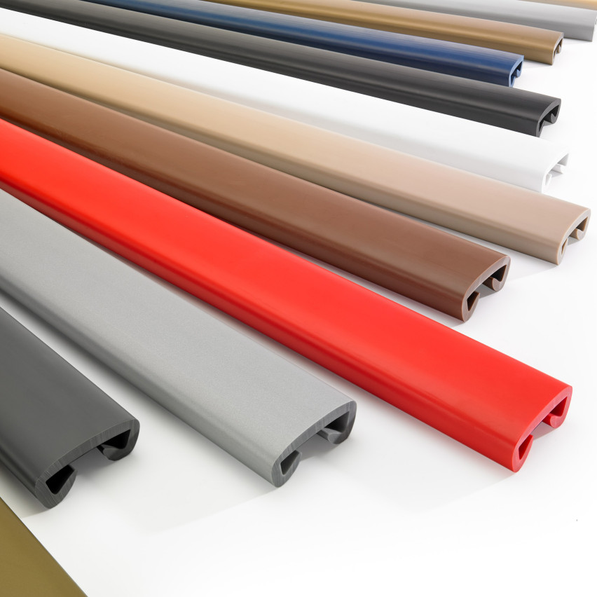 Balustradă din PVC, balustradă pentru scări, balustradă pentru scări, PREMIUM, 40x8mm, gri închis, 1m