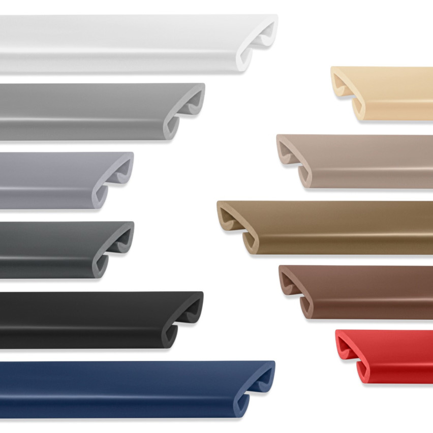 Balustradă din PVC, balustradă pentru scări, balustradă pentru scări, PREMIUM, 40x8mm, gri închis, 1m