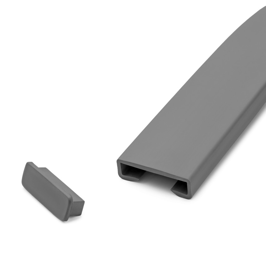 Finisaj pentru stâlp de balustradă din PVC, capac de capăt pentru profil de balustradă STANDARD, 40x8, gri închis