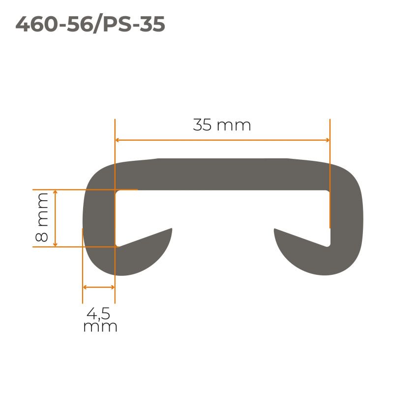 Balustradă din PVC, balustradă pentru scări, balustradă pentru scări, PREMIUM, 35x8mm, negru, 1m