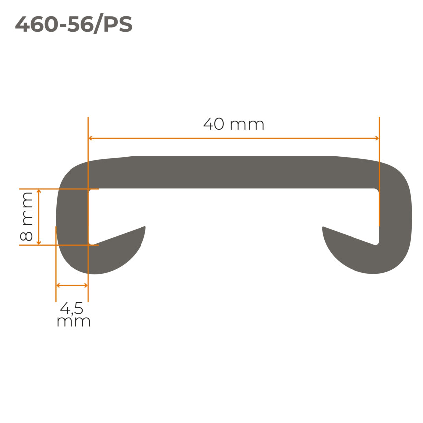 Balustradă din PVC, balustradă pentru scări, balustradă pentru scări, PREMIUM, 40x8mm, gri, 1m
