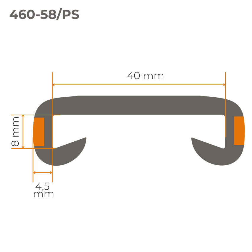 Listwa poręczowa PCV LUX, poręczówka 40x8mm krem/czarny
