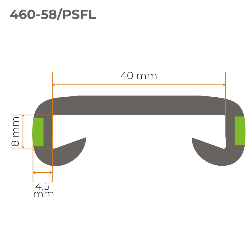 Balustradă PVC, balustradă scări, balustradă scări, FOTO, 40x8mm, maro, 1m