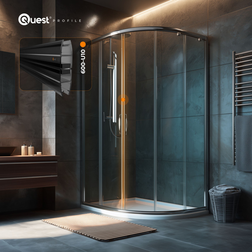 Etanșare magnetică pentru duș drept 200 cm negru, 2 bucăți