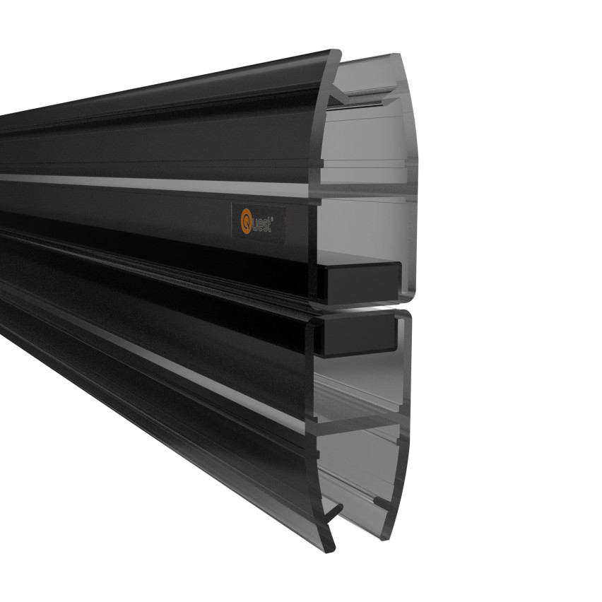 Etanșare magnetică pentru duș drept 200 cm negru, 2 bucăți