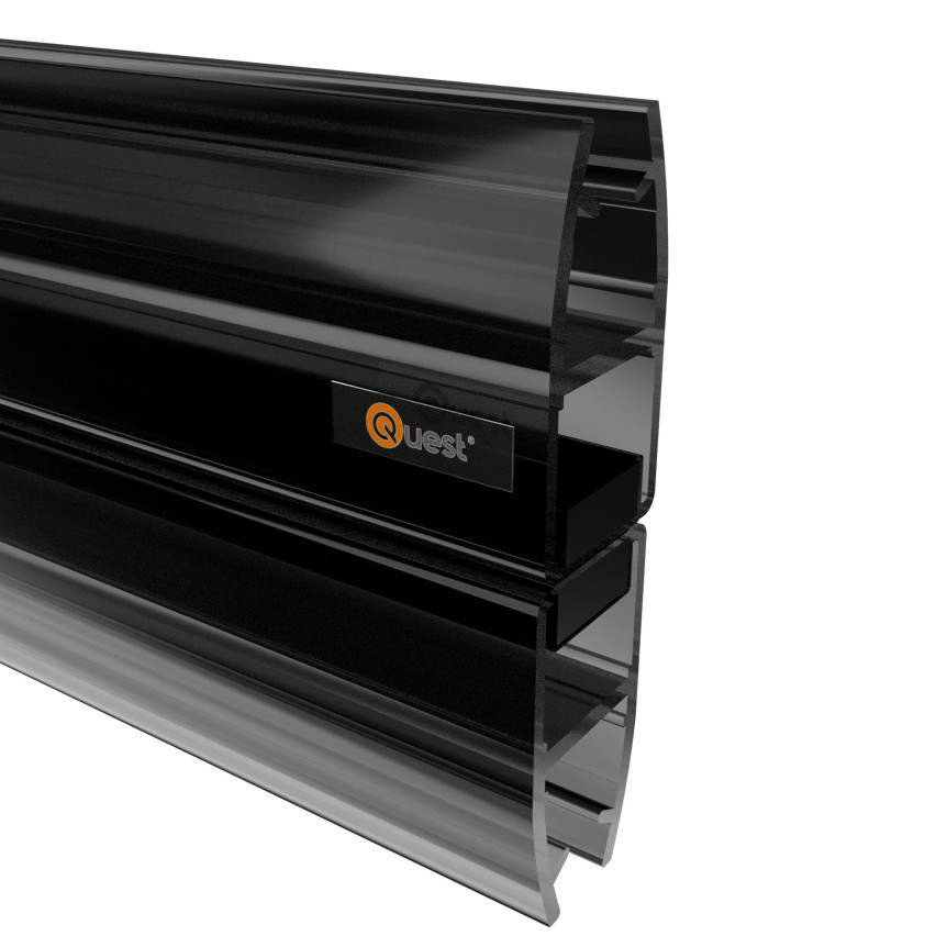 Etanșare magnetică pentru duș drept 200 cm negru, 2 bucăți