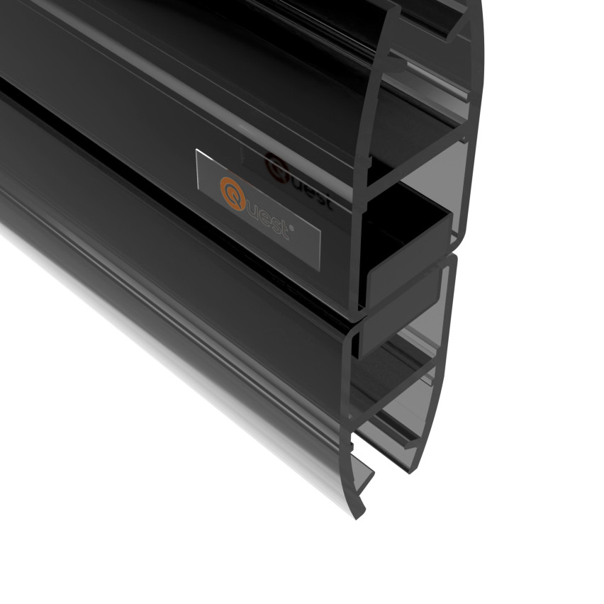 Etanșare magnetică pentru duș drept 200 cm negru, 2 bucăți