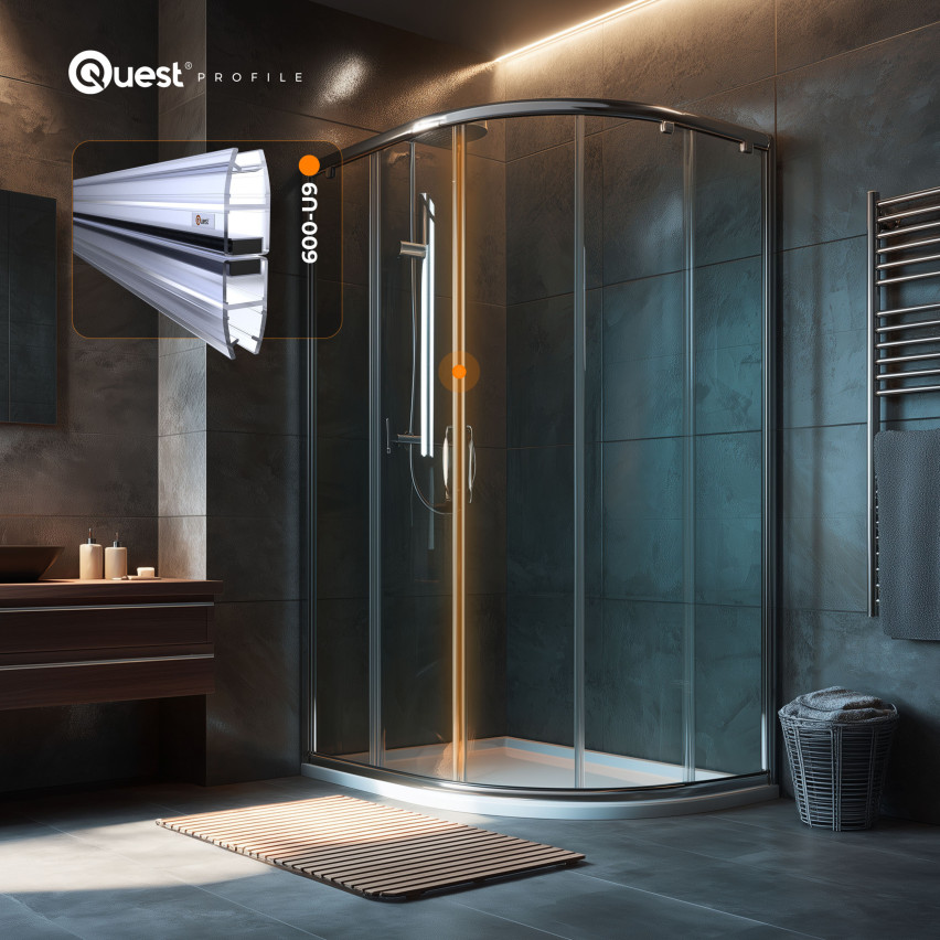 Garnitură de duș magnetică dreaptă 200 cm transparentă, 2 bucăți