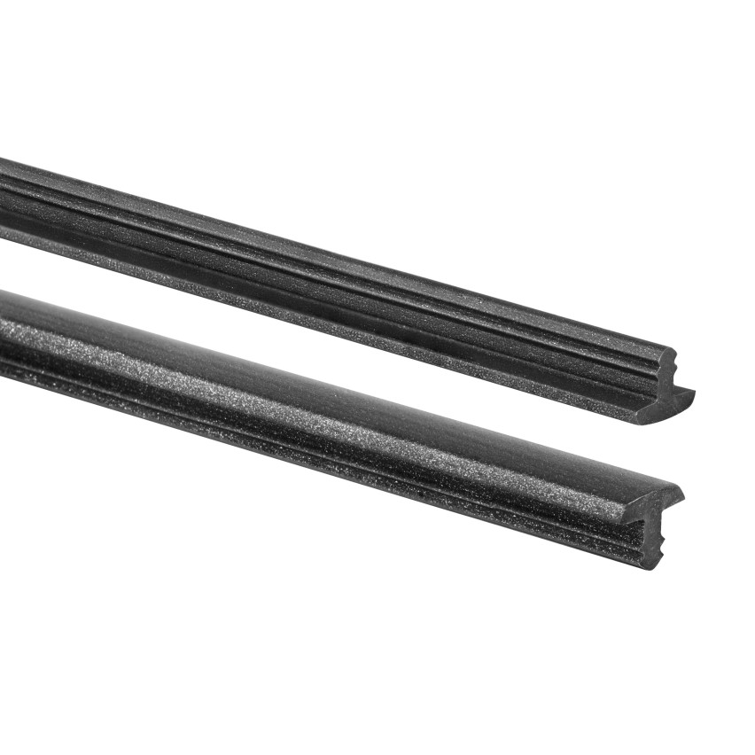 Profil antiderapant pentru scări negru/argintiu, canelat, 25m