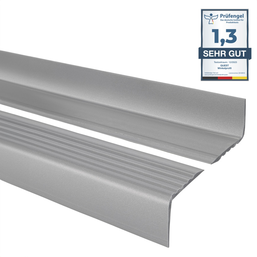 Profil antiderapant pentru trepte 50x42mm 150cm argintiu