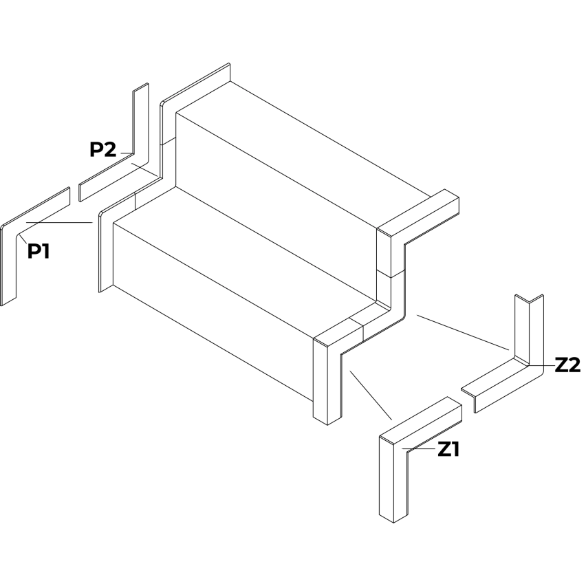 Element de colț Z1, bronz