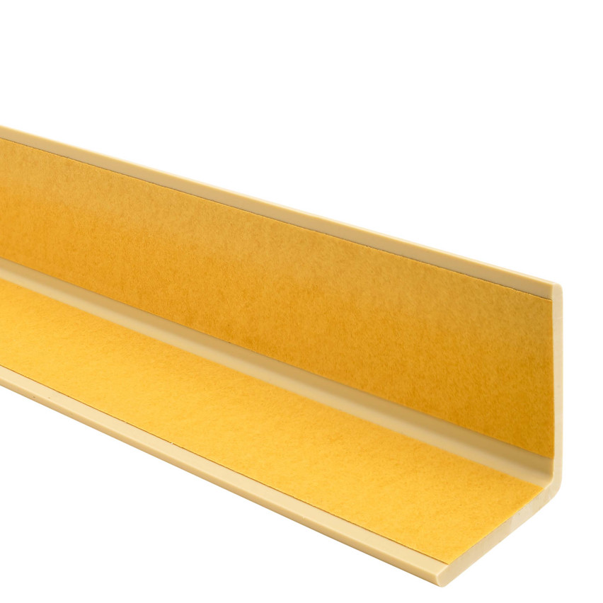 Profil unghiular din PVC, plastic autoadeziv, protecție de margine, cremos