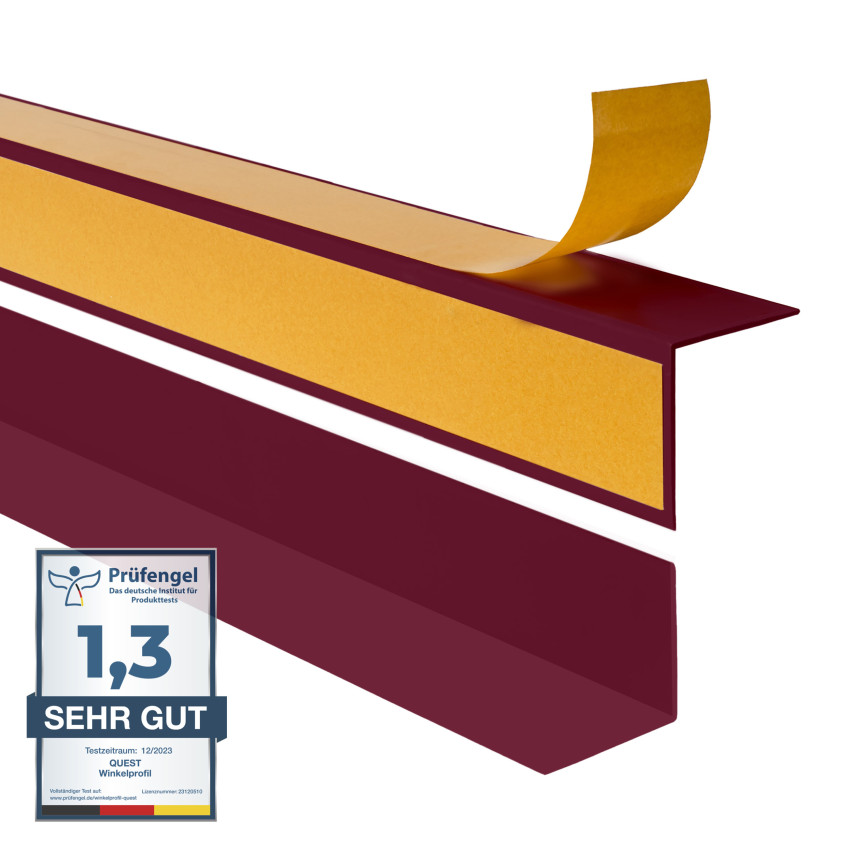 Profilul unghiului lipit ferm pe exterior, roșu burgundy