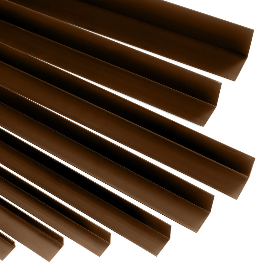  Profil de colț PVC, inegal, lipit pe exterior, protecție colț, bronz