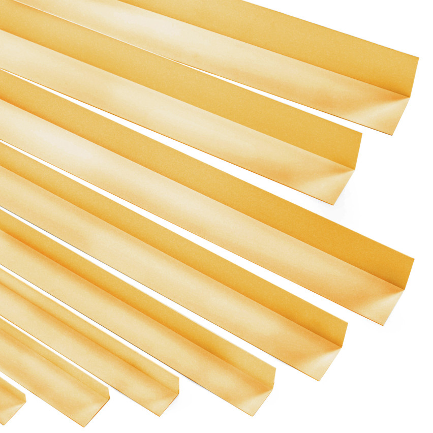  Profil de colț PVC, inegal, lipit pe exterior, protecție colț, auriu