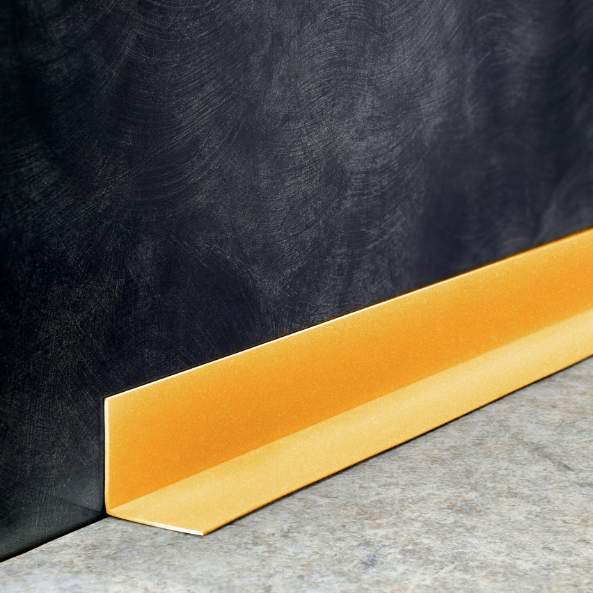  Profil de colț PVC, inegal, lipit pe exterior, protecție colț, auriu