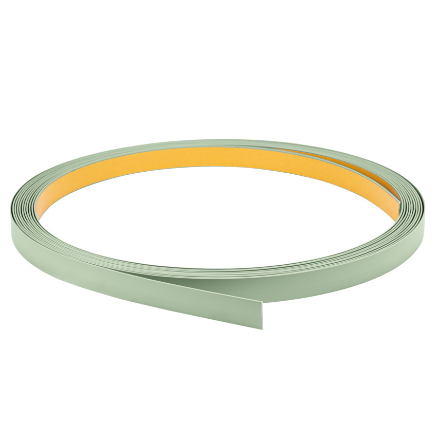 Bară plată din PVC dur cu adeziv, verde deschis, 10 m