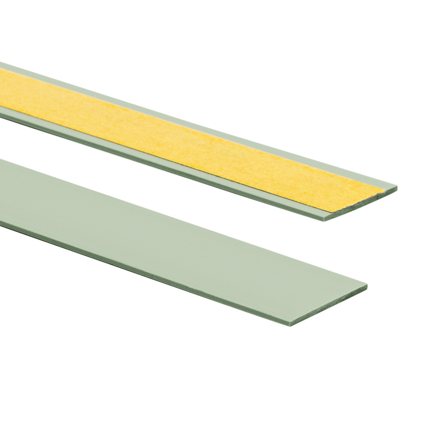 Bară plată din PVC dur cu adeziv, verde deschis, 10 m