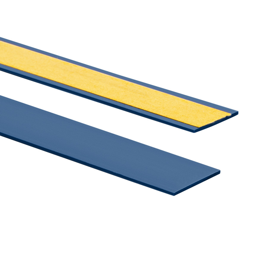 Bară plată din PVC dur cu adeziv, albastră, 10 m