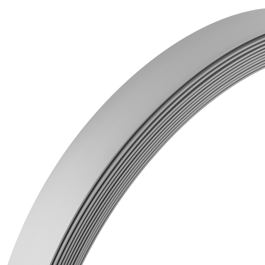 Bară plată din PVC dur cu adeziv, gri, 10 m