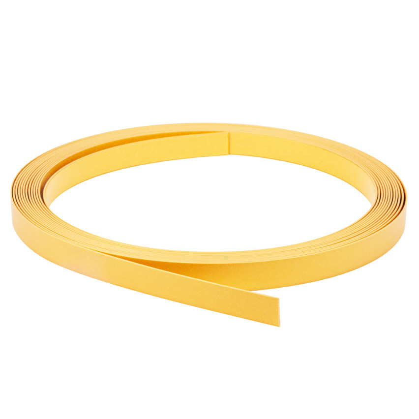 Bară plată din PVC dur cu adeziv, aurie, 10 m