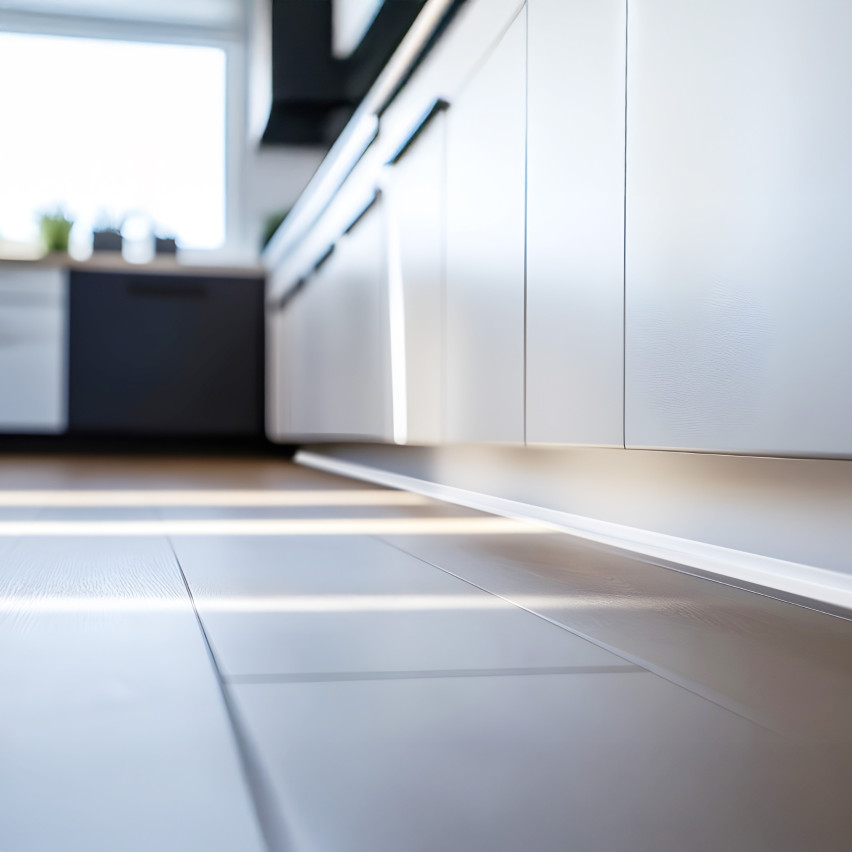 Plinta moale autoadezivă moale 10x10mm pentru bucătărie și baie Bandă de etanșare a îmbinărilor din PVC Bej 5m