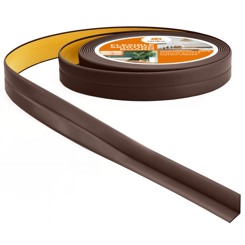 Plinta moale autoadezivă moale 10x10mm pentru bucătărie și baie Bandă de etanșare a îmbinărilor din PVC maro închis 5m