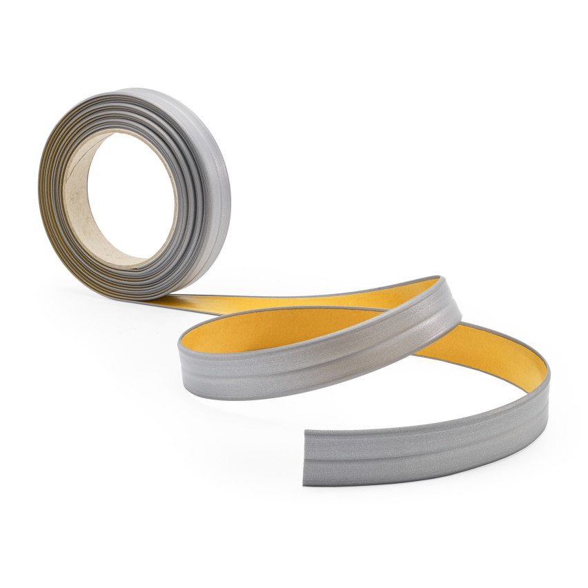 Plinta moale autoadezivă moale 10x10mm pentru bucătărie și baie Bandă de etanșare a îmbinărilor din PVC Silver 5m