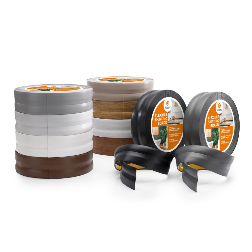 Plintă moale autoadezivă 32x23 mm, garnitură de perete flexibilă pentru bucătărie și baie, plintă PVC, bandă de etanșare, gri