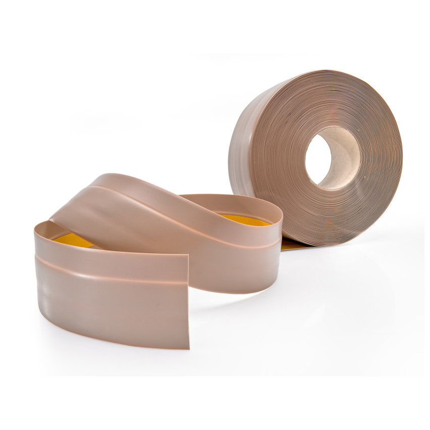 Plintă moale autoadezivă 50x20 mm, garnitură de perete flexibilă pentru bucătărie și baie, plintă PVC, bandă de etanșare, bej