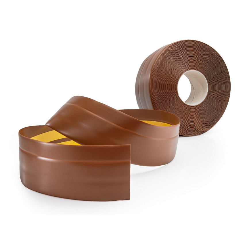 Plintă moale autoadezivă 50x20 mm, garnitură de perete flexibilă pentru bucătărie și baie, plintă din PVC, bandă de etanșare, maro închis