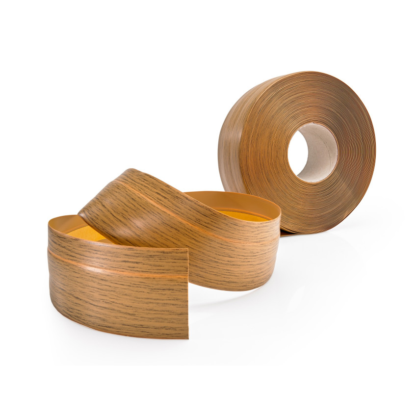 Plintă moale autoadezivă 50x20 mm, garnitură de perete flexibilă pentru bucătărie și baie, plintă PVC, bandă de etanșare, stejar