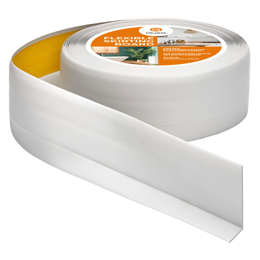 Plinta moale autoadezivă 50x20 mm, garnitură de perete flexibilă pentru bucătărie și baie, plintă din PVC, bandă de etanșare, gri deschis