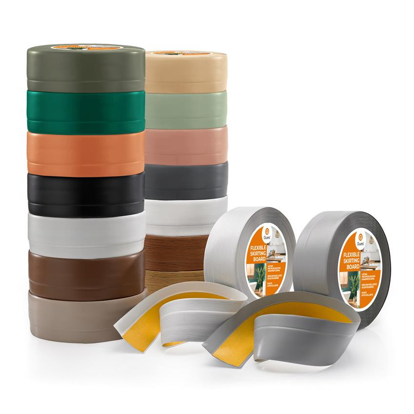 Plintă moale autoadezivă 50x20 mm, garnitură de perete flexibilă pentru bucătărie și baie, plintă PVC, bandă de etanșare, alb