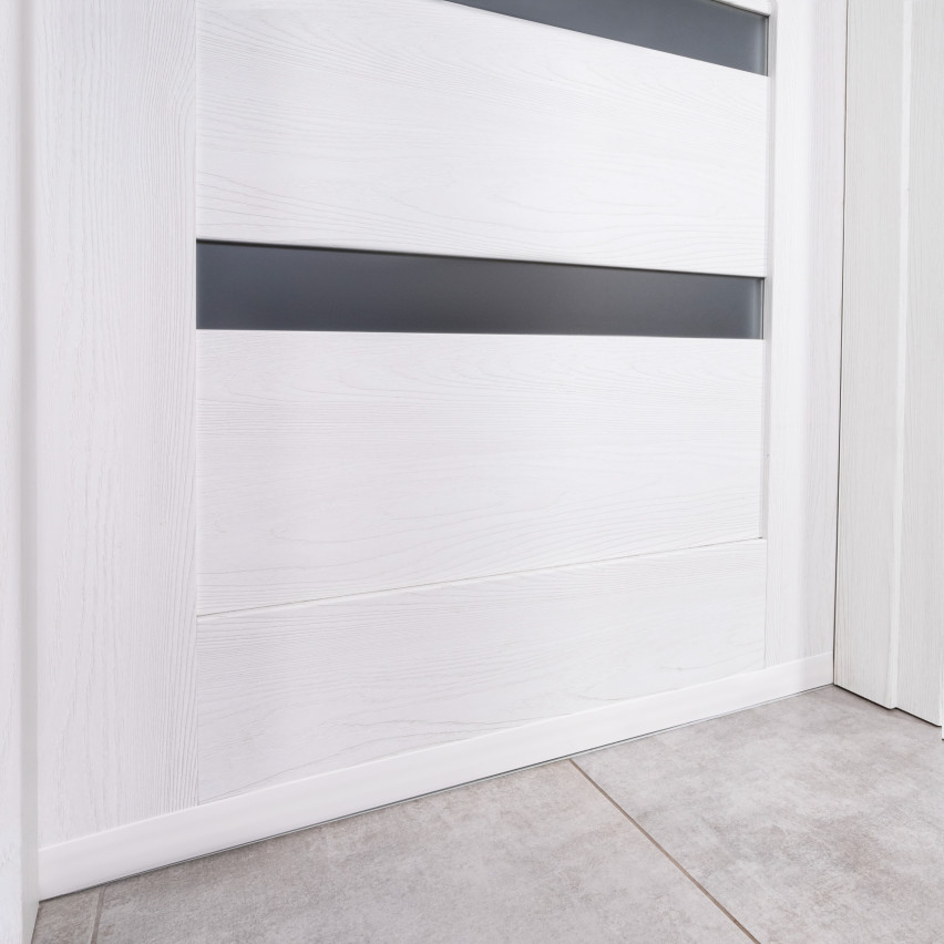 Fâșie de finisare bandă de acoperire autoadezivă bandă de acoperire din PVC plintă de tranziție profil de bord de tranziție bandă plat 5m, grafit