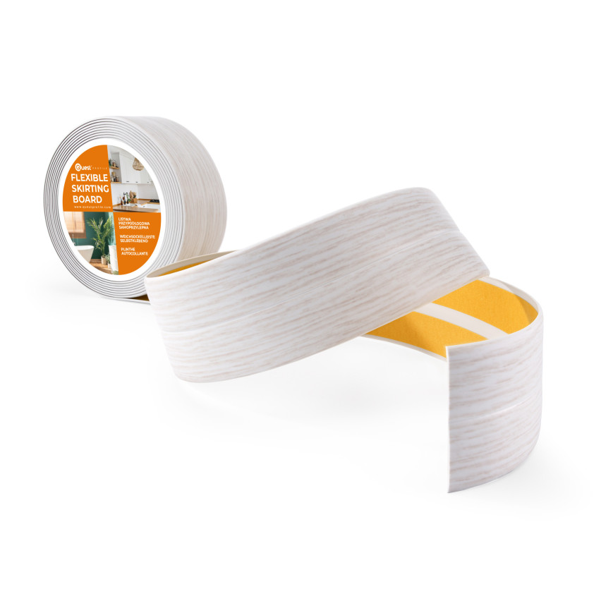 Listă de finisare autoadezivă din PVC, mesteacăn