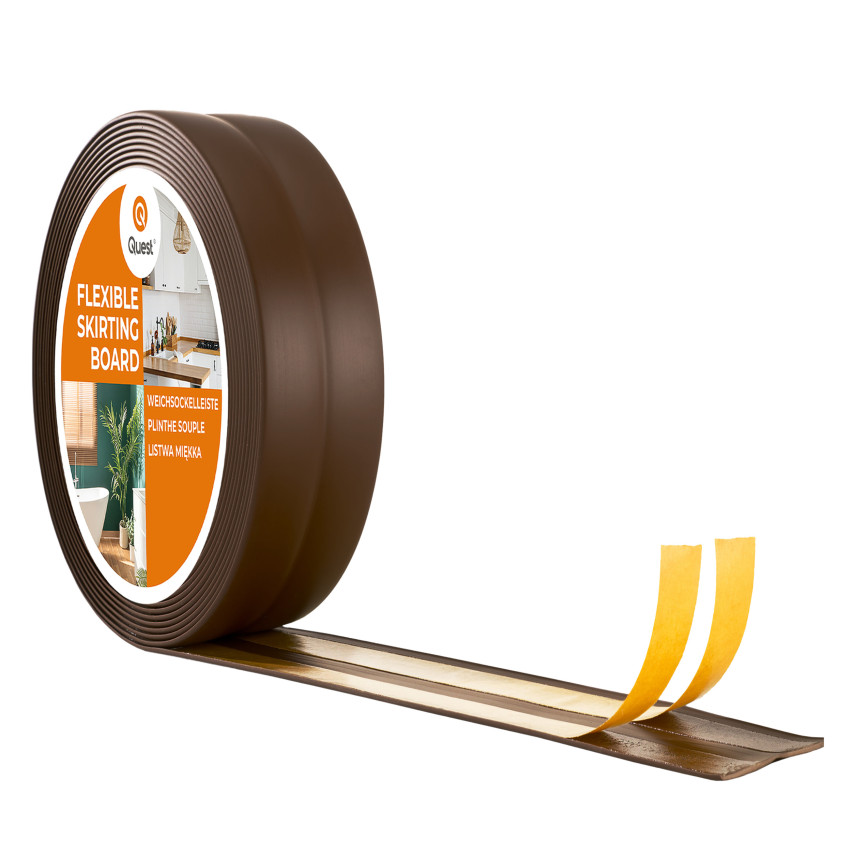 Listă de finisare autoadezivă din PVC, maro închis