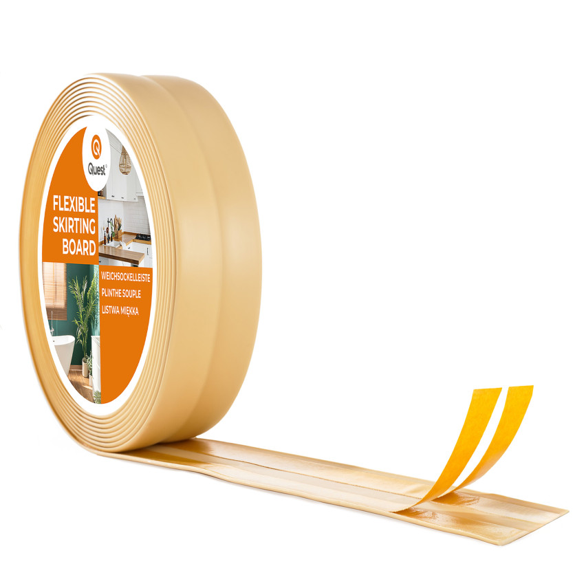 Listă de finisare autoadezivă din PVC, crem