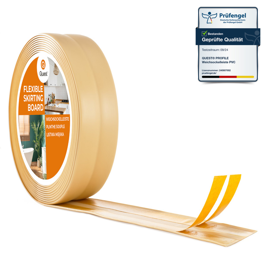 Listă de finisare autoadezivă din PVC, crem