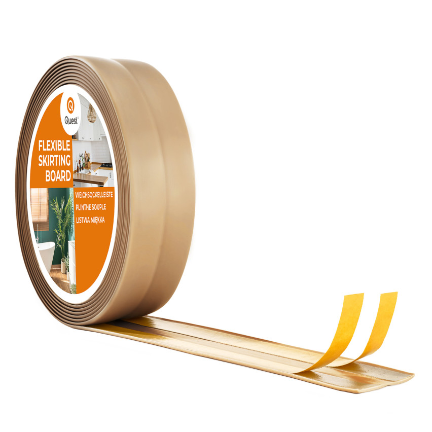 Plinta moale autoadezivă, garnitură de perete pentru bucătărie și baie, bandă de etanșare din PVC, plintă unghiulară flexibilă, sand