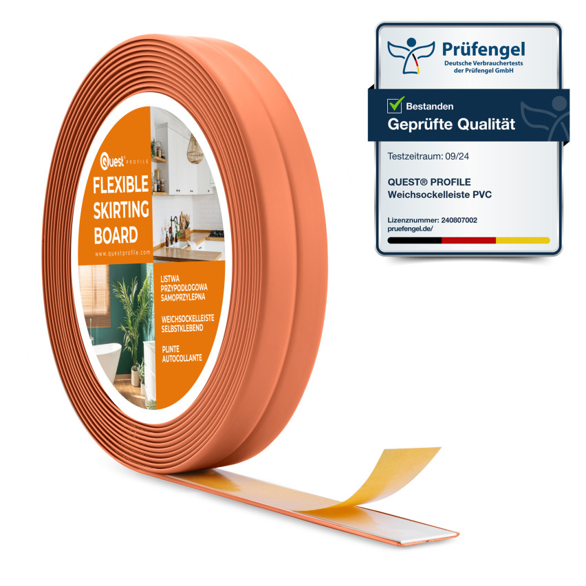 Bandă PVC autoadezivă de montare și finisare pe bandă de spumă 10/10 5m - culoare cărămiziu