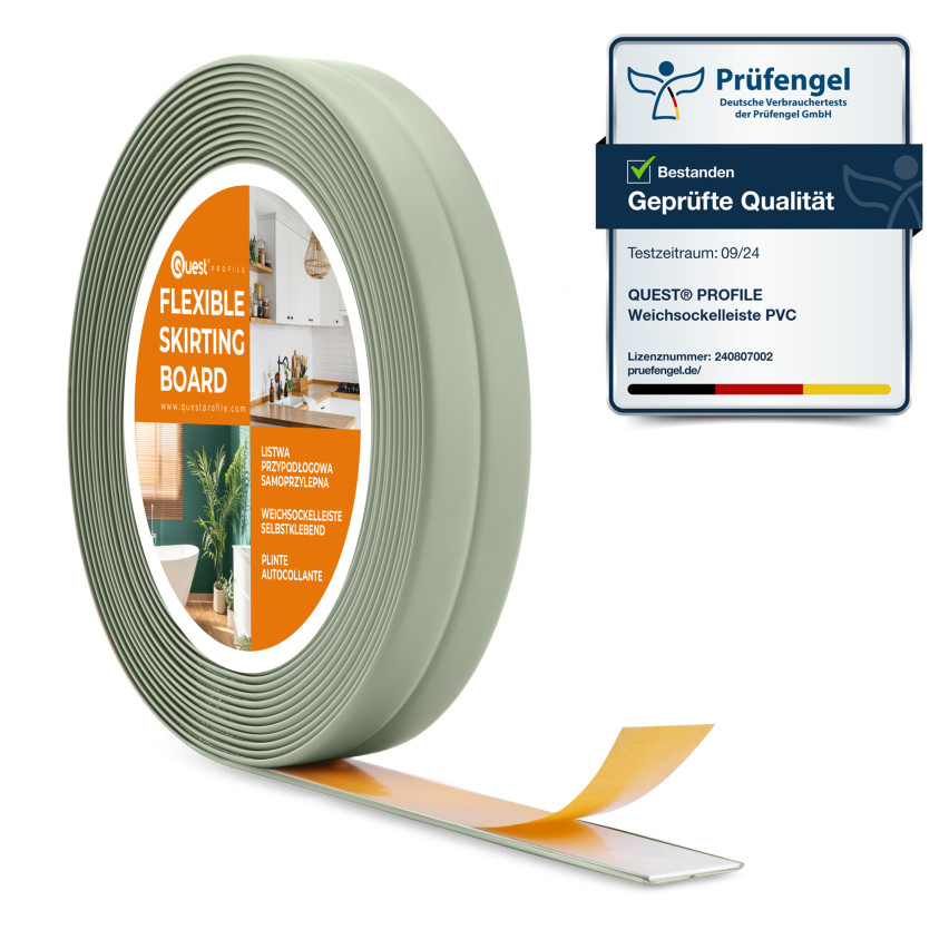 Bandă PVC autoadezivă de montare și finisare pe bandă de spumă 10/10 5m - verde deschis