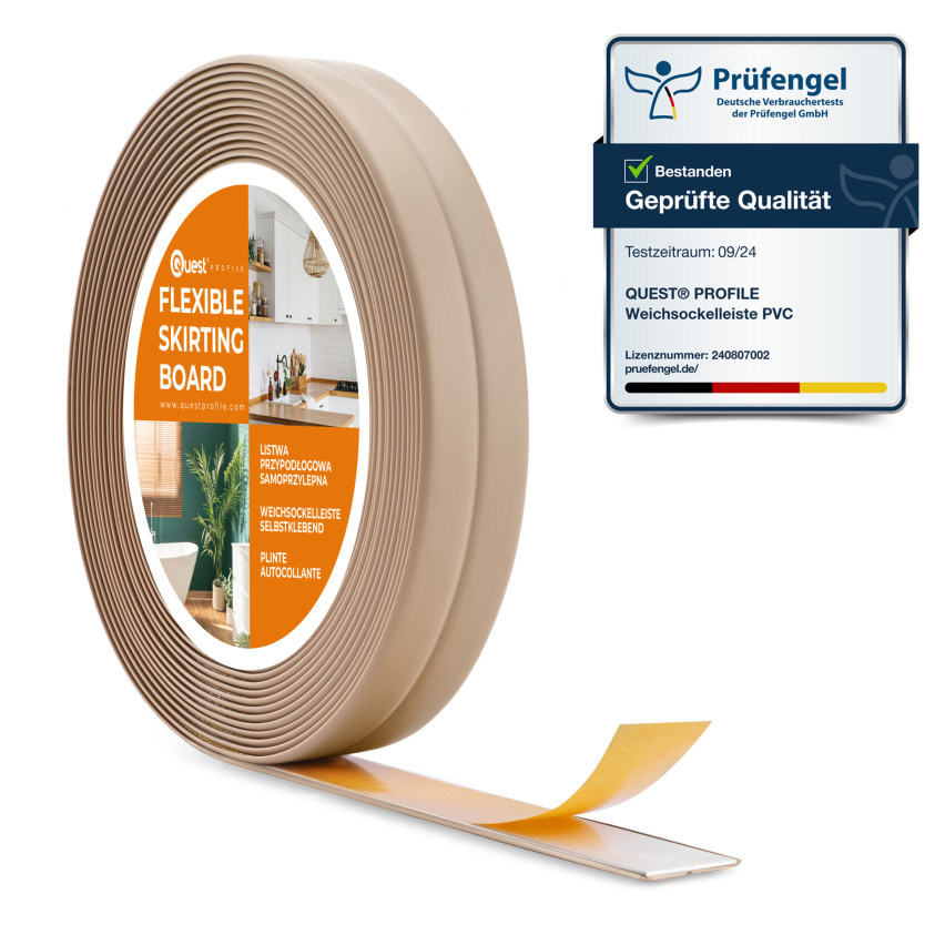  Bandă autoadezivă de montare și finisare din PVC pe bandă de spumă 10/10 5m - bej