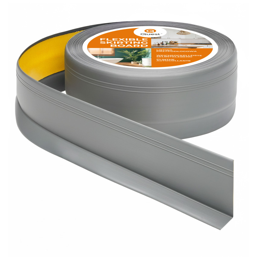 Plintă din PVC autoadezivă, plintă flexibilă DEKOR, 50x20mm, gri