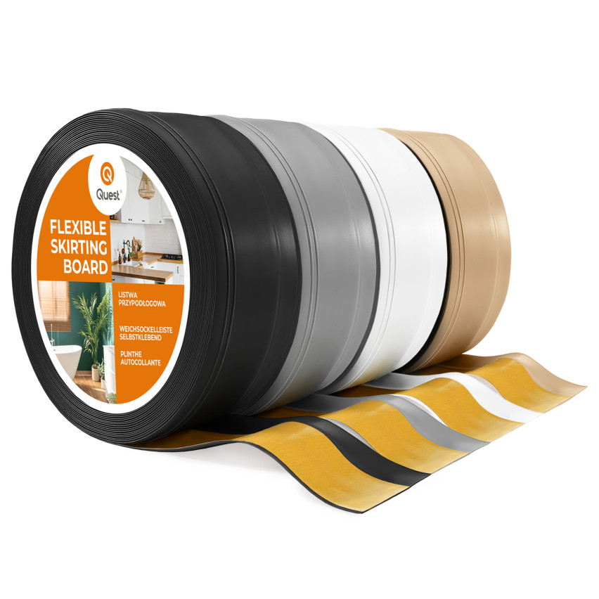 Plintă din PVC autoadezivă, plintă flexibilă DEKOR, 50x20mm, gri